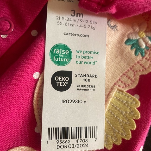 Baby girls Carter’s jumper size 3 months new - Picture 2 of 3